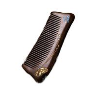 Combs,Wood wide tooth comb,14.6cm Natural Hair Comb Gold Silk Sandalwood Comb Sandalwood Scalp Massage Comb