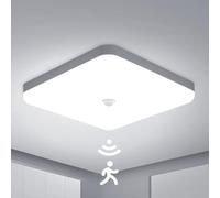 Combuh 30W LED Motion Sensor Ceiling Light Indoor, 25CM Cool White 6500K, IP56 Waterproof Lights Fitting with PIR for Porch Hallway Roof Stairway