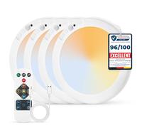 Combuh Battery Powered Operated Shed LED Ceiling Light with Motion Sensor Indoor, 85 Days Battery Life 6000mah USB Rechargeable Bright Lamp Wireless Remote Control for Bathroom Garage Porch 4 Pack