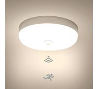 Combuh Indoor LED PIR Motion Sensor Ceiling Light 15W 1500LM, 15CM Natural White 4000K, IP56 Waterproof Flush Round Lights Fitting 240V for Porch Hallway Roof Stairway