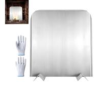 Combustion chamber back wall plate, with feet, 41 x 46 cm, for heavy use, resistant combustion chamber back wall, fireplace back wall panels reflector, for home, living room, hotel, office and house