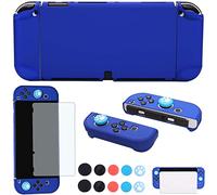 COMCOOL Dockable Case for Nintendo Switch OLED 2021 - Cute Protective Cover Accessories for Nintendo Switch OLED 7 Inch Joy-Con Controller with Screen Protector Thumb Grips - Dark Blue