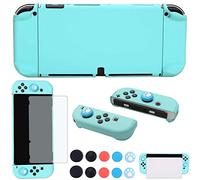 COMCOOL Dockable Case for Nintendo Switch OLED 2021 - Protective Cover Accessories for Nintendo Switch OLED and Joy-Con Controller with Screen Protector Thumb Grips - Mint Green