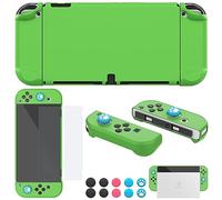 COMCOOL Dockable Case for Nintendo Switch OLED - [9 FT Military Grade Drop Protection] [with Tempered Glass Screen Protector] Protective Cover for Nintendo Switch OLED - Brilliant Green