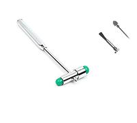 Comdent Babinsky Buck Hammer, Neurological Reflex Hammer 7" Diagnostic Examination, with Pin & Brush, Stainless steel (Green)