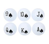 Comdy Long Distance Ball, 6Pcs with Poker Number Resin Ball, for Game Practice