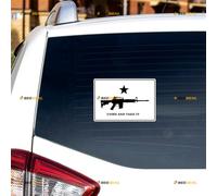 Come and Take it Flag Texas AR Rifle Sticker Decal Vinyl - 4 Pack Glossy 5.1cm 7.6cm 10.2cm 15.2cm - for Car Boat Laptop Cup