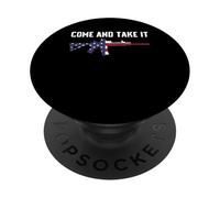 COME AND TAKE IT RED WHITE AND BLUE AR15 2A CLOTHING PopSockets Adhesive PopGrip