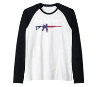 COME AND TAKE IT RED WHITE AND BLUE AR15 2A CLOTHING Raglan Baseball Tee