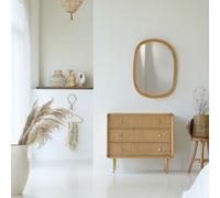Come - Chest of drawers in solid oak and cane Natural
