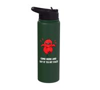Come here and say it to My face Cute Bird Humor Meme Stainless Steel Insulated Water Bottle