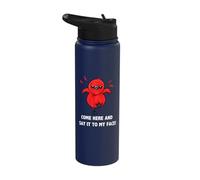 Come here and say it to My face Cute Bird Humor Meme Stainless Steel Insulated Water Bottle