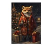 Come Home Fox Xmas Colourful Jigsaw Puzzle for Adults, 300 PCS