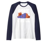 Come ’n Chill Cozy Winter Bear in Sweater Cute Hibernation Raglan Baseball Tee