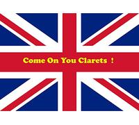 Come On Clarets, Burnley Fan, Union Jack Personalized A4 Easy-Peel PRE-Cut Edible Icing Sheet Cake Topper Decoration