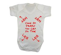 Come On Daddy You Can Do This - New Dad - Baby Grow Vest Bodysuit Onesie Red (3-6)
