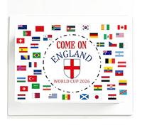 Come On England Cake Topper - A4 Rectangle - Edible Icing or Wafer Deb's Kitchen Cakes World Cup 2026 Flags Cake Decoration (Edible Wafer)