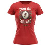 Come On England Womens T-Shirt Vintage English Since 1871 Red Rose Rugby Supporter Mum Grandma Gift Tee, XL, Red