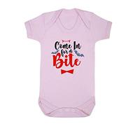 Come On in for A Bite Vampire Bat Halloween Statement Baby Grow Vest, 6-12 Months, Pastel Pink