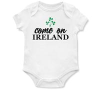 Come On Ireland Babygrow Baby Vest Irish Nations Football Rugby Supporter, 0-3 Months, White
