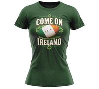 Come On Ireland Womens T-Shirt Vintage 1879 Irish Clover Rugby Supporter Mum Grandma Shamrock Gift Tee, S, Bottle
