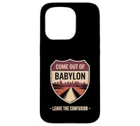 Come Out of Babylon Exit Sign Hebrew Roots Torah Messianic Case for iPhone 15 Pro