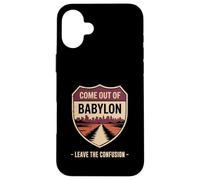 Come Out of Babylon Exit Sign Hebrew Roots Torah Messianic Case for iPhone 16 Plus