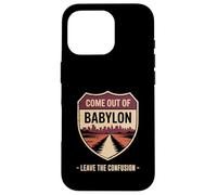 Come Out of Babylon Exit Sign Hebrew Roots Torah Messianic Case for iPhone 16 Pro