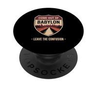 Come Out of Babylon Exit Sign Hebrew Roots Torah Messianic PopSockets Adhesive PopGrip