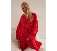 Come Over Lounge Shirt Top by Intimately at Free People in Cherry Combo, Size: XS - female