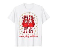 Come Play with Us Ghost Twins Scary Devil Girls Halloween T-Shirt