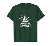 Come Sail Away Nautical Adventure Sailing Boat T-Shirt, Men, Dark Green, X-Large
