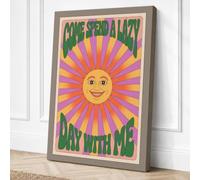 Come Stay Awhile Retro Canvas Wall Art Print 18x12 Inch (46 x 30 cm)