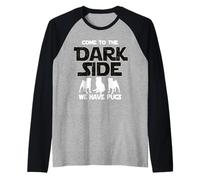 Come to The Dark Side We Have Pugs Raglan Baseball Tee