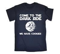 COME TO THE DARKSIDE - WE HAVE COOKIES (XXL - OXFORD NAVY) NEW PREMIUM LOOSE FIT T-SHIRT - slogan funny clothing joke novelty vintage retro t shirt top men's ladies women's girl boy men women tshirt t