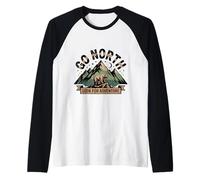 Come to The North - Wilderness Bear Mountain Adventure Raglan Baseball Tee