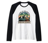 Come to The North - Wilderness Bear Mountain Adventure Raglan Baseball Tee