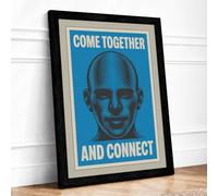 Come Together Connect Framed Wall Art Print A4 Black