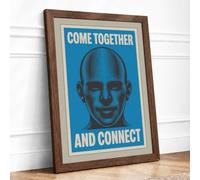 Come Together Connect Modern Framed Wall Art Print A1 (84.1×59.4cm) Walnut, Wall Decor for Living Room, Bedroom, Office & Home, Ready to Hang, Art Gift