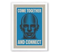 Come Together Connect Modern Framed Wall Art Print A2 (59.4×42cm) White, Wall Decor for Living Room, Bedroom, Office & Home, Ready to Hang, Art Gift