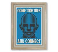 Come Together Connect Modern Framed Wall Art Print A3 (42×29.7cm) Oak, Wall Decor for Living Room, Bedroom, Office & Home, Ready to Hang, Art Gift
