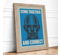 Come Together Connect Modern Framed Wall Art Print A4 (29.7×21cm) Oak, Wall Decor for Living Room, Bedroom, Office & Home, Ready to Hang, Art Gift