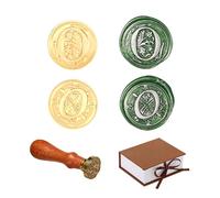 Comealltime Pack of 2 Retro Alphabet Sealing Wax Stamps, A~Z Initials Wax Stamp with Wooden Handle, Vintage 26 Letters 25 mm Removable Brass Head for Invitations Cards Gift Wrapping Decor (Letter O)