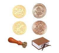 Comealltime Pack of 2 Retro Alphabet Sealing Wax Stamps, A~Z Initials Wax Stamp with Wooden Handle, Vintage 26 Letters 25 mm Removable Brass Head for Invitations Cards Gift Wrapping Decor (Letter S)