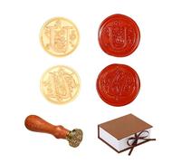Comealltime Pack of 2 Retro Alphabet Sealing Wax Stamps, A~Z Initials Wax Stamp with Wooden Handle, Vintage 26 Letters 25 mm Removable Brass Head for Invitations Cards Gift Wrapping Decor (Letter U)