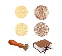 Comealltime Pack of 2 Retro Alphabet Sealing Wax Stamps, A~Z Initials Wax Stamp with Wooden Handle, Vintage 26 Letter 25 mm Removable Brass Head for Invitations Cards Gift Wrapping Decor (Letter G)