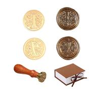 Comealltime Pack of 2 Retro Alphabet Sealing Wax Stamps, A~Z Initials Wax Stamp with Wooden Handle, Vintage 26 Letters 25 mm Removable Brass Head for Invitations Cards Gift Wrapping Decor (Letter I)