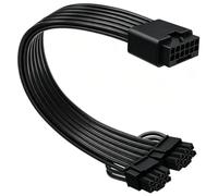 COMeap 12VHPWR Cable Extension 16 Pin Female to Dual 8 Pin(6+2) Male PCIe Conversion GPU Power Cable for Power Supply with 12+4pin 12VHPWR Port 11.8in(30cm)