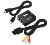 COMeap N64 AV Cable, AV to HDMI Converter for Nintendo 64 / Gamecube/Super Nintendo SNES, RCA to HDMI Converter with USB Power and HDMI 4K Cable 6ft, Support TV with RCA or HDMI Input