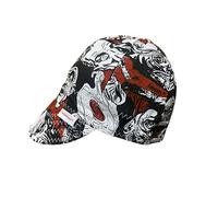 Comeaux Caps Reversible Welding Cap - Vintage Monsters, Red, 7.75